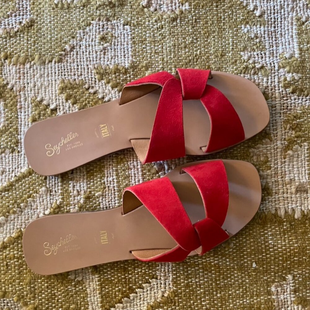 NEW Seychelles Ray of Sunshine Red Suede Wrap Sandals W10